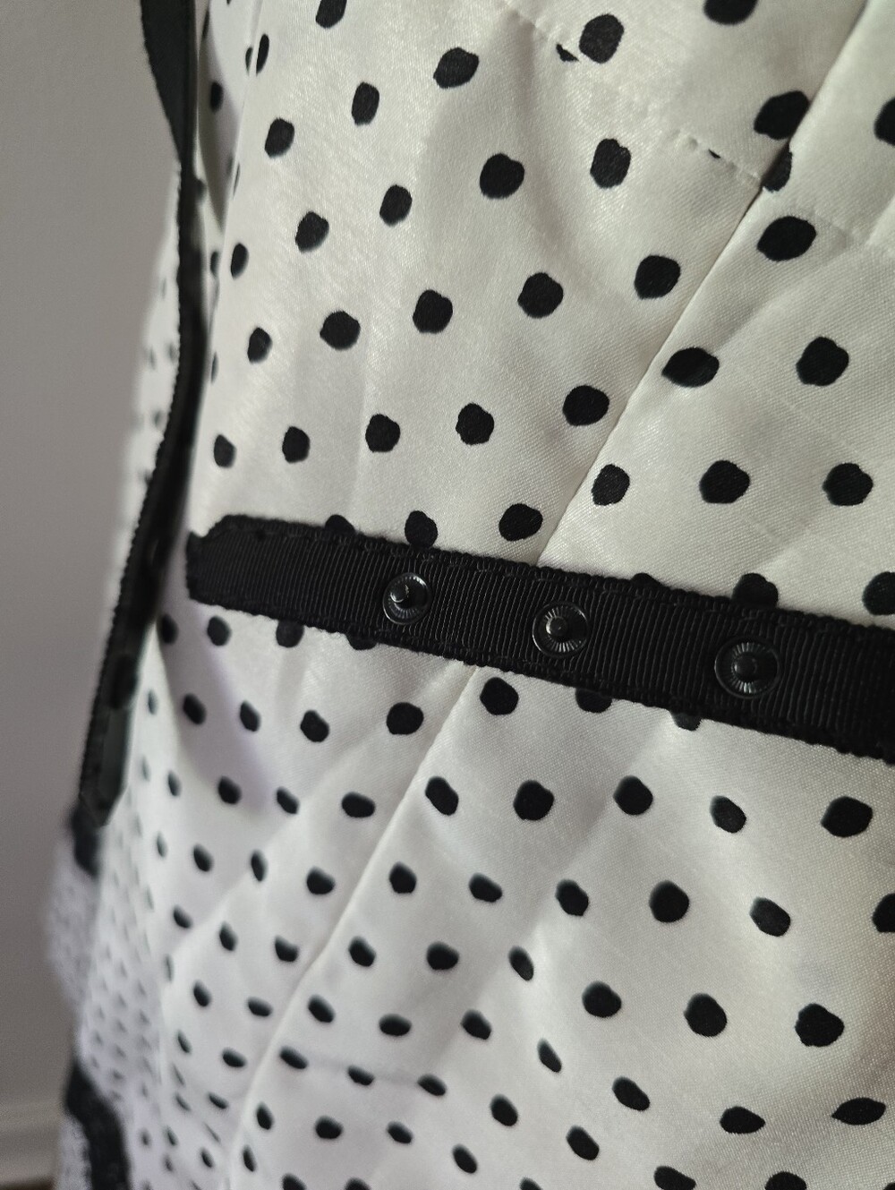 Danny & Nicole Polka Dot Fit & Flare Dress Pleated Belted Pockets Size 12 NWT - Picture 7 of 12